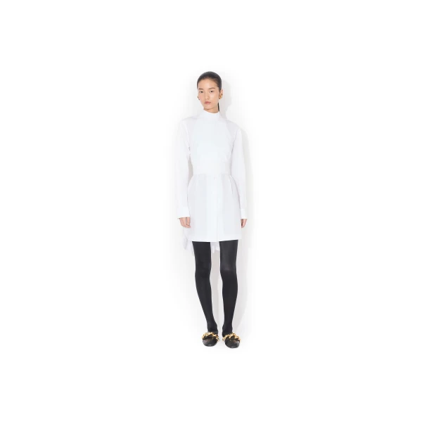Alaïa Wrap Cotton Poplin Dress - ALAÏA Dresses - Laser Cut Luxury - Shop at Luxury Shoes 