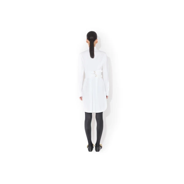 Alaïa Wrap Cotton Poplin Dress - ALAÏA Dresses - Laser Cut Luxury - Shop at Luxury Shoes 
