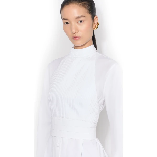Alaïa Wrap Cotton Poplin Dress - ALAÏA Dresses - Laser Cut Luxury - Shop at Luxury Shoes 