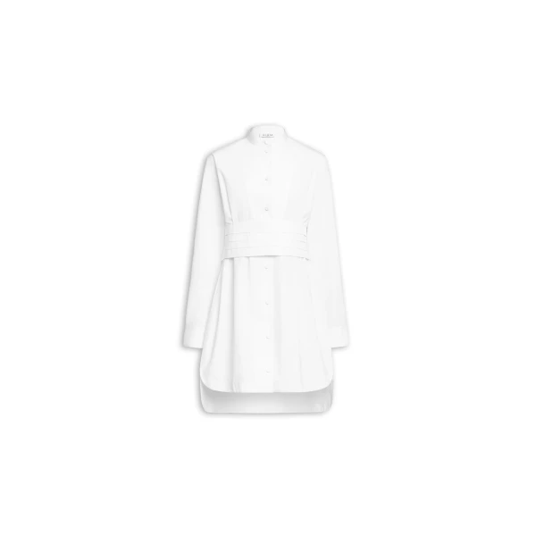 Alaïa Wrap Cotton Poplin Dress - ALAÏA Dresses - Laser Cut Luxury - Shop at Luxury Shoes 