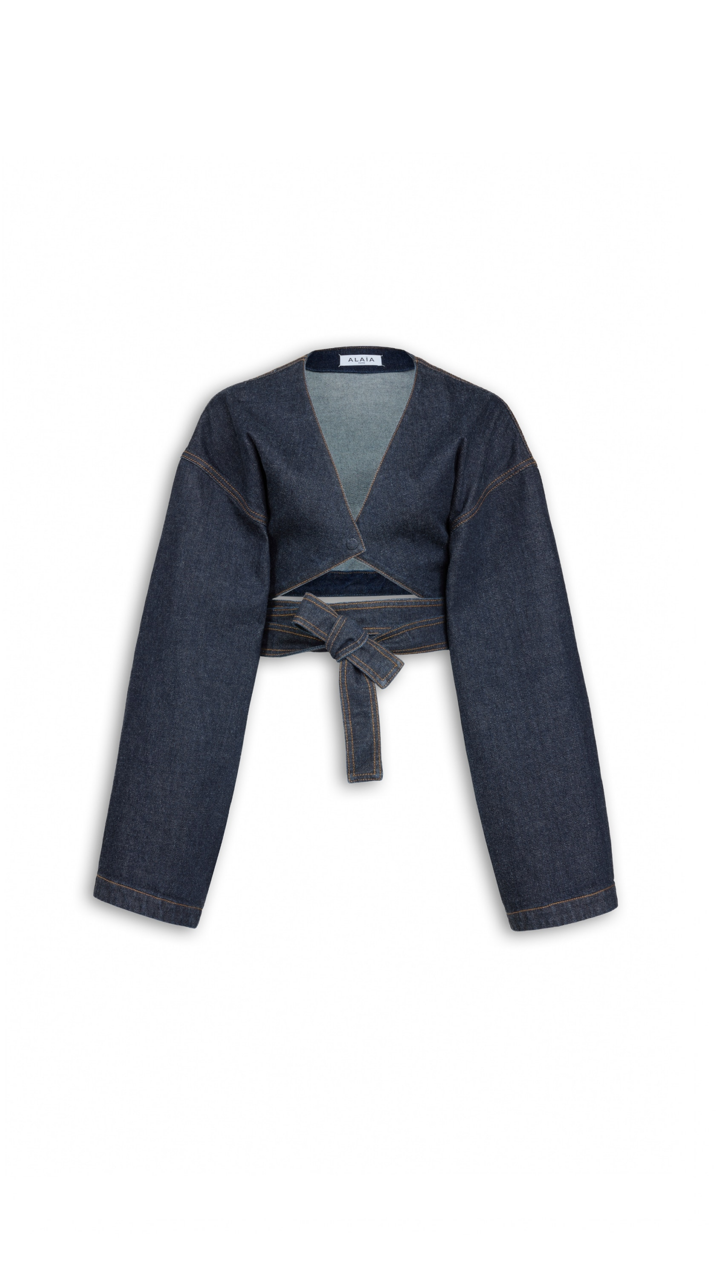 Alaïa Wrap Denim Jacket - ALAÏA Jackets - Laser Cut Luxury - Shop at Luxury Shoes Alaïa Wrap Denim Jacket - ALAÏA Jackets - Laser Cut Luxury - Shop at Luxury Shoes