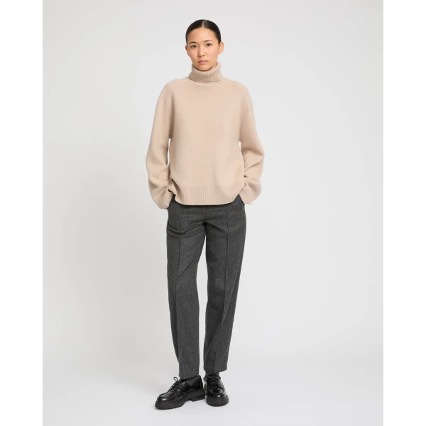 Yves Salomon Polo-neck Sweater in Beige, view 3