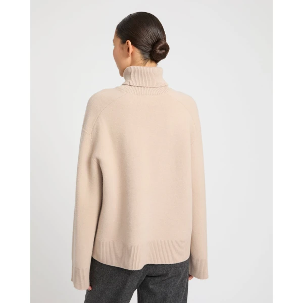 Yves Salomon Polo-neck Sweater in Beige, view 4