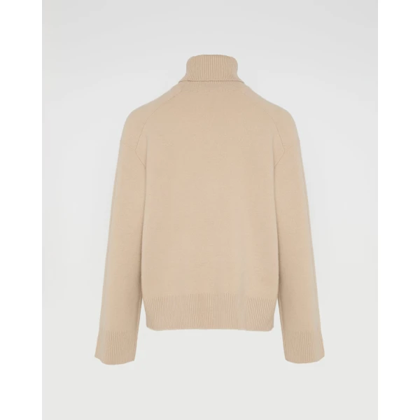 Yves Salomon Polo-neck Sweater in Beige, view 5
