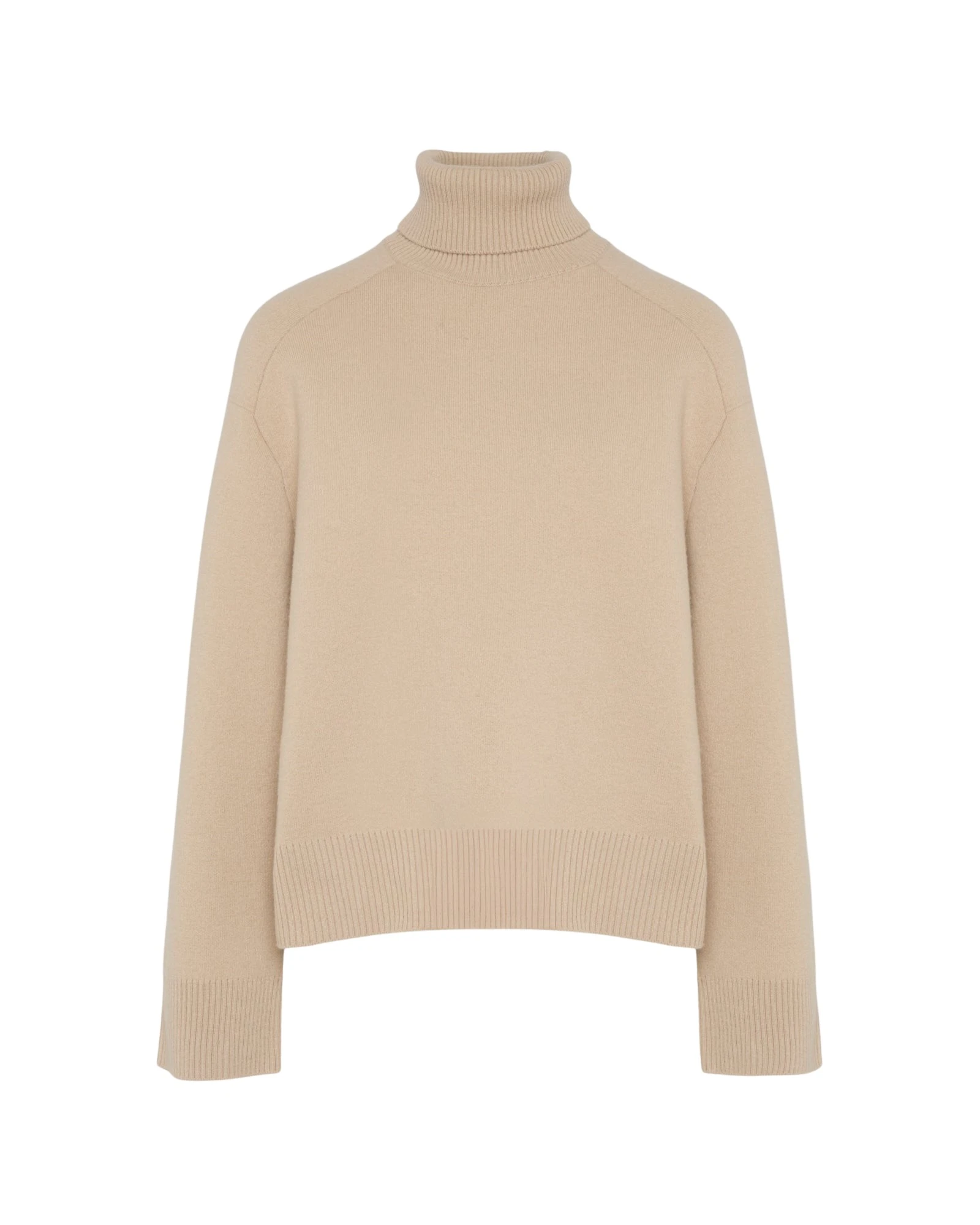 Yves Salomon Polo-neck Sweater in Beige