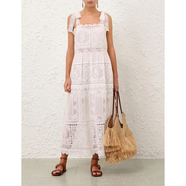 Zimmermann Aster Lace Trim Slip Dress, view 2