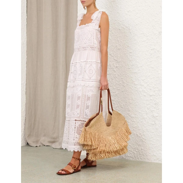 Zimmermann Aster Lace Trim Slip Dress, view 3