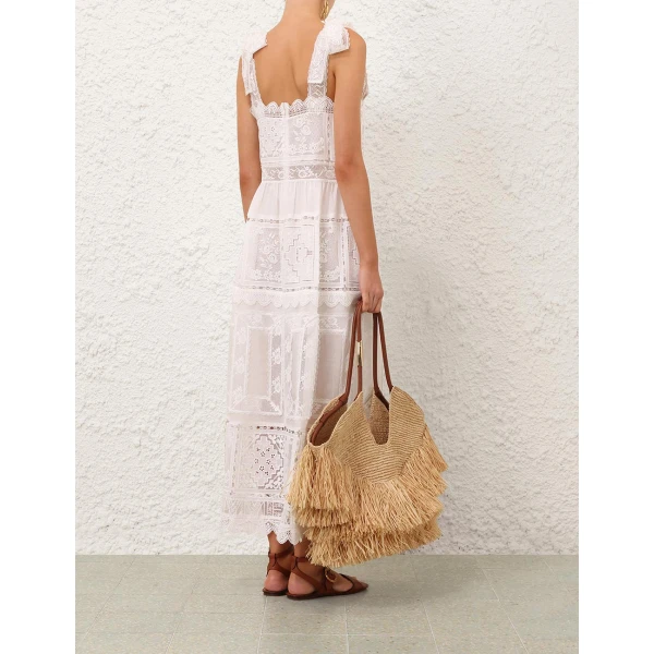 Zimmermann Aster Lace Trim Slip Dress, view 4