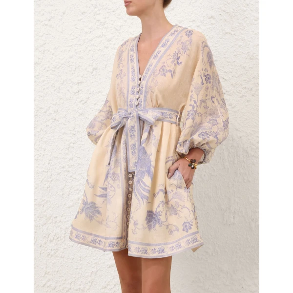 Zimmermann Indra Plunge Mini Dress, view 2