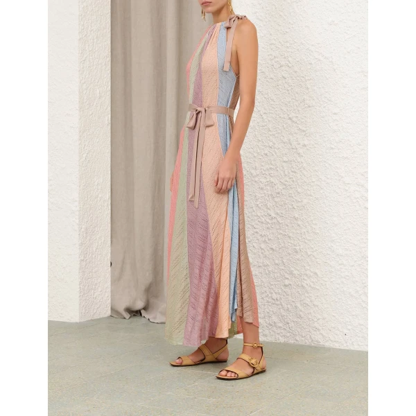 Zimmermann Mahon Splice Halter Midi Dress, view 3