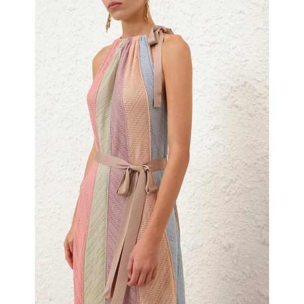 Zimmermann Mahon Splice Halter Midi Dress, view 5