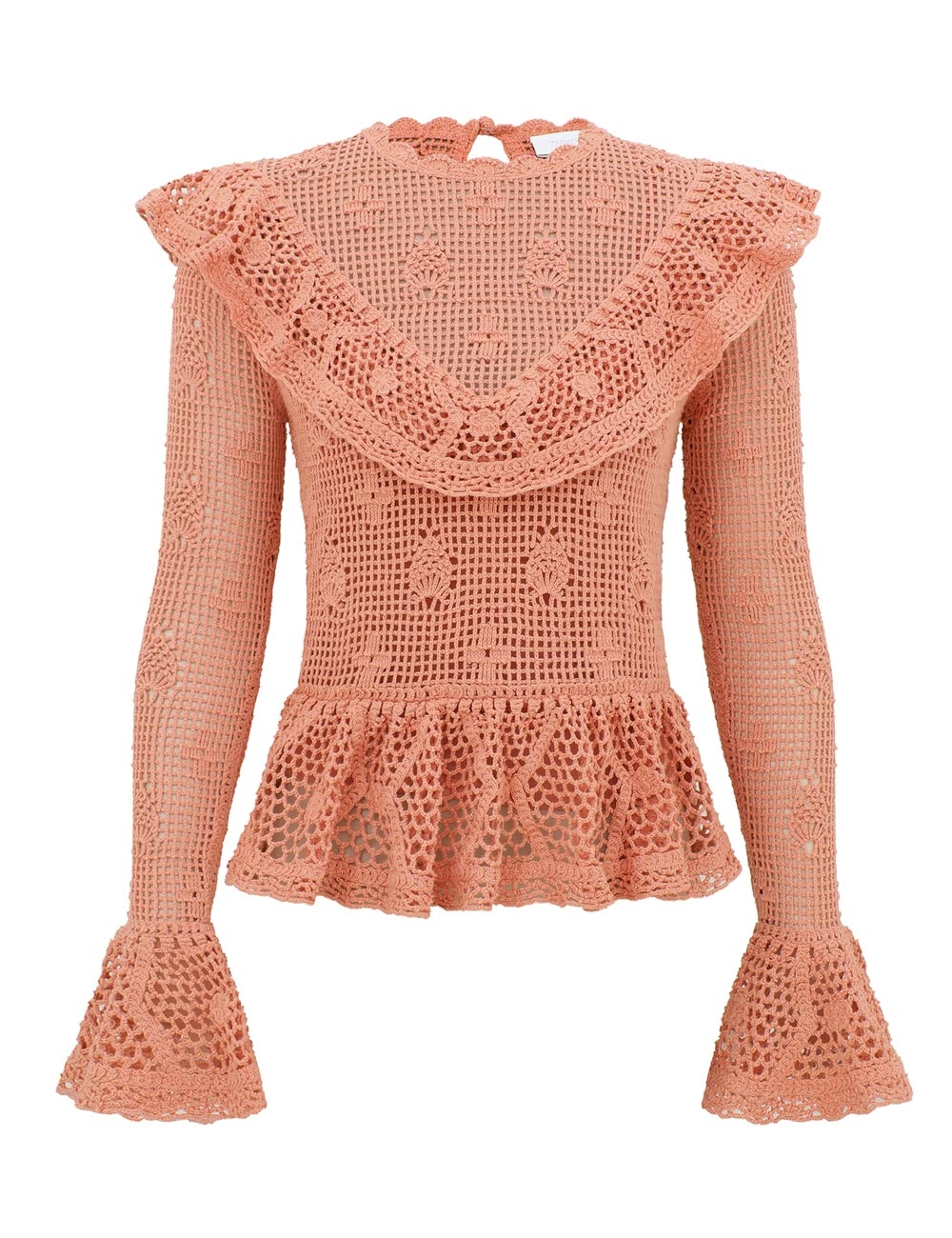 Zimmermann Roselight Crochet Frill Blouse