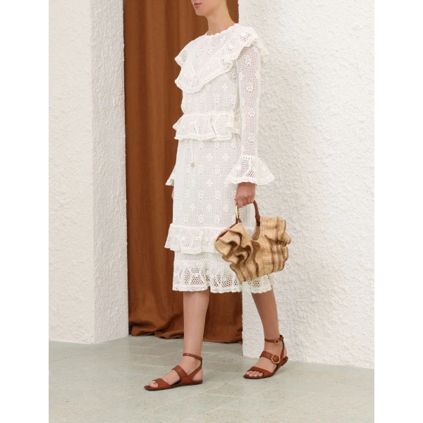 Zimmermann Roselight Crochet Frill Dress, view 3