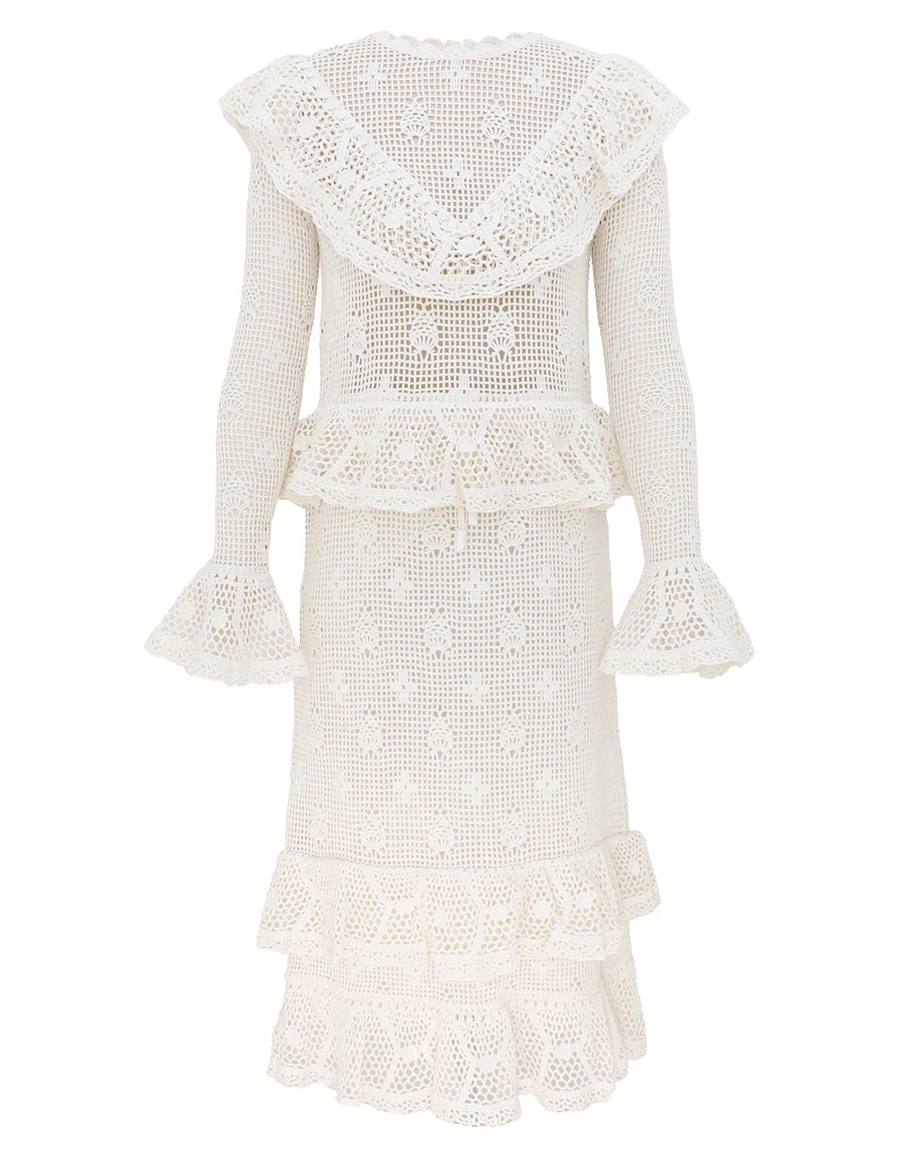 Zimmermann Roselight Crochet Frill Dress