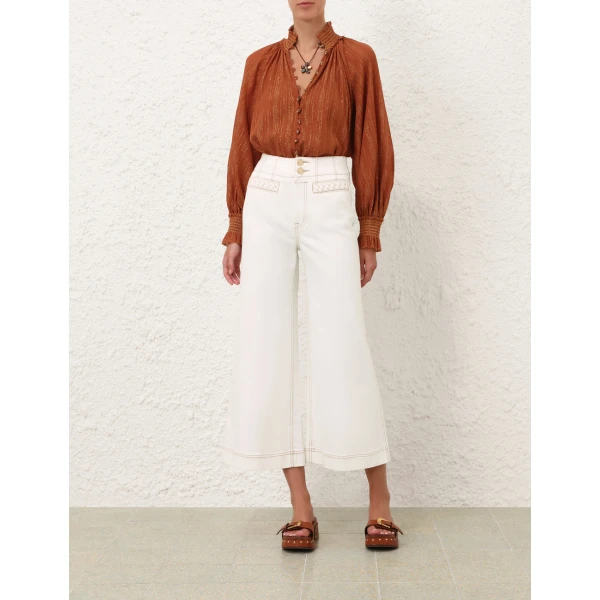 Zimmermann Roselight Cropped Flare Jean, view 2