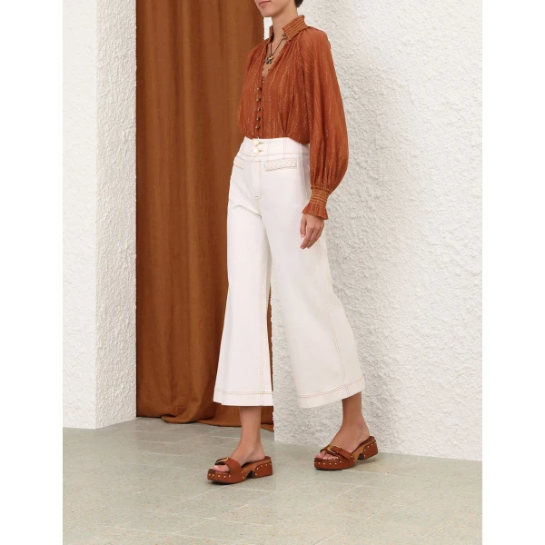Zimmermann Roselight Cropped Flare Jean, view 3