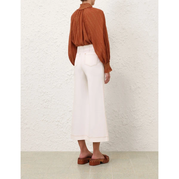 Zimmermann Roselight Cropped Flare Jean, view 4