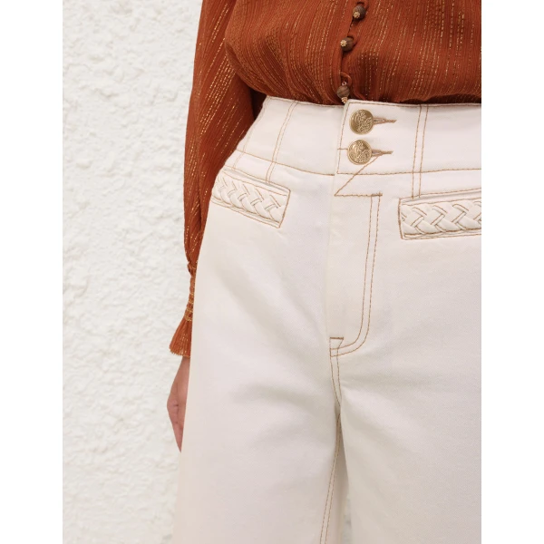 Zimmermann Roselight Cropped Flare Jean, view 5