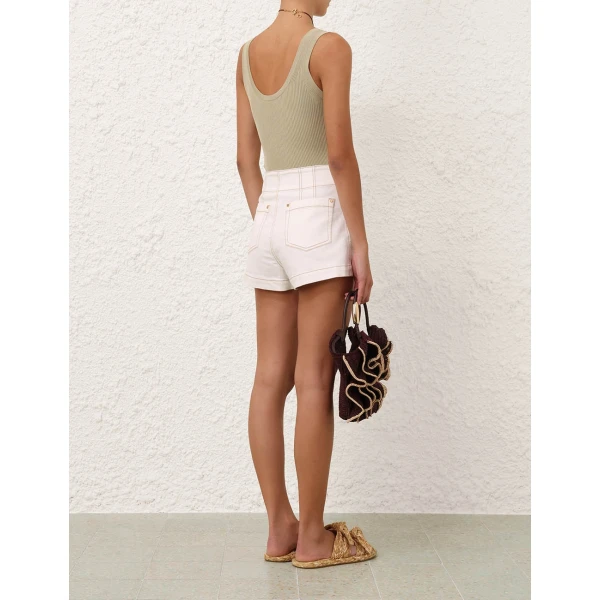 Zimmermann Roselight Denim Short, view 4