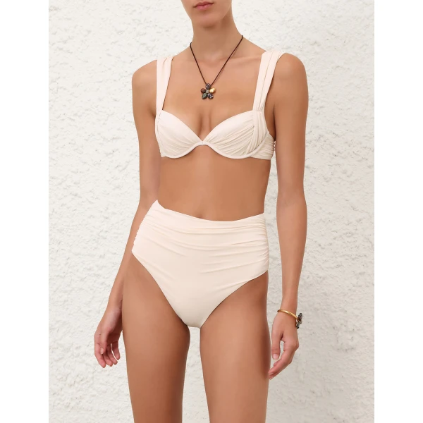 Zimmermann Roselight Drape Bikini Top, view 2