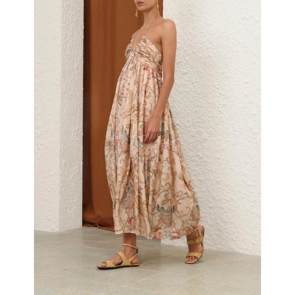 Zimmermann Roselight Halter Maxi Dress, view 3