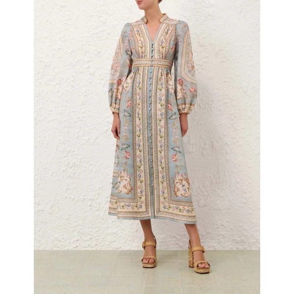Zimmermann Roselight Plunge Midi Dress, view 2