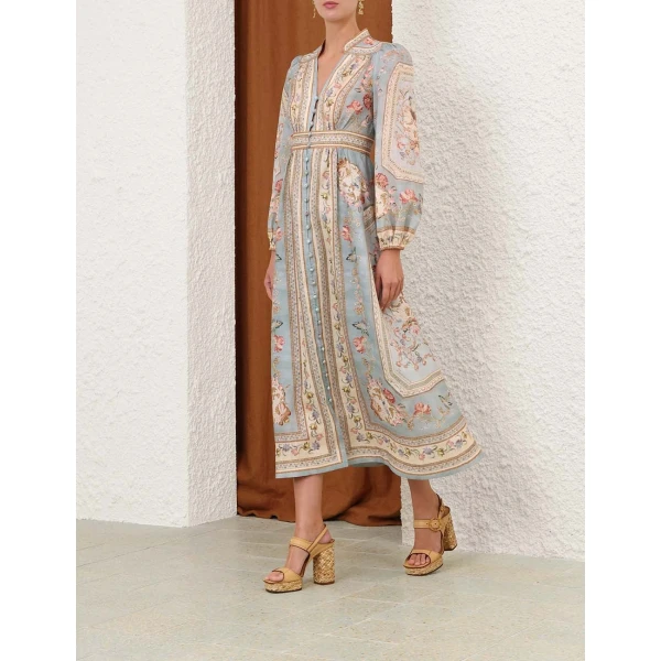 Zimmermann Roselight Plunge Midi Dress, view 3