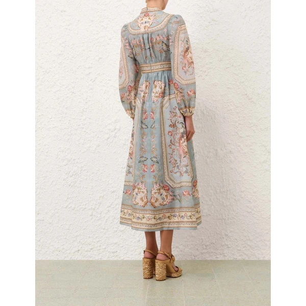 Zimmermann Roselight Plunge Midi Dress, view 4