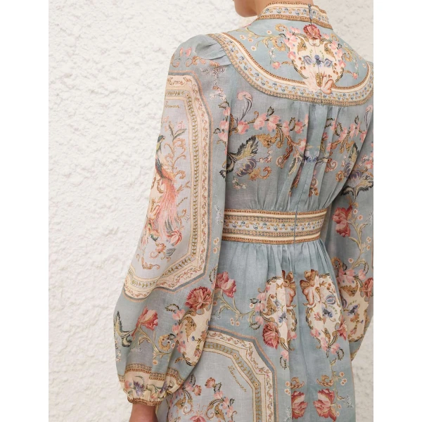 Zimmermann Roselight Plunge Midi Dress, view 5
