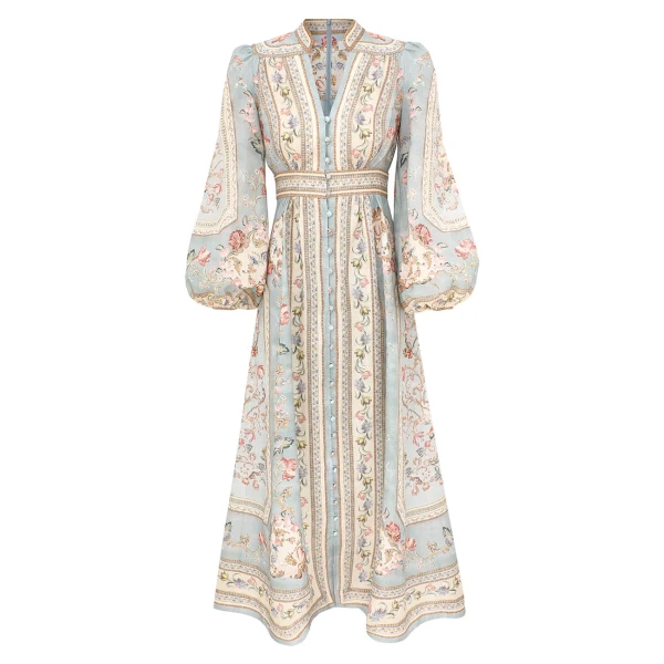 Zimmermann Roselight Plunge Midi Dress