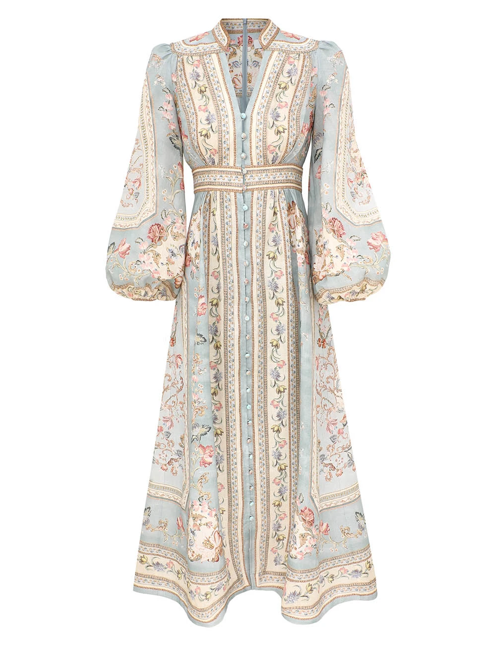 Zimmermann Roselight Plunge Midi Dress | Ready to Wear Collection Luxury Shoes Zimmermann Roselight Plunge Midi Dress