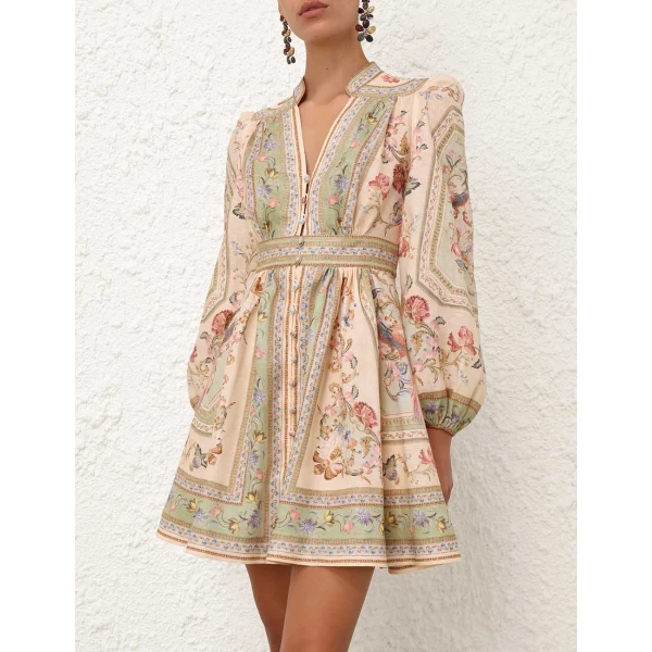 Zimmermann Roselight Plunge Mini Dress, view 2