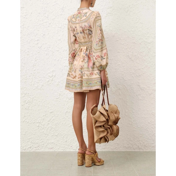 Zimmermann Roselight Plunge Mini Dress, view 4