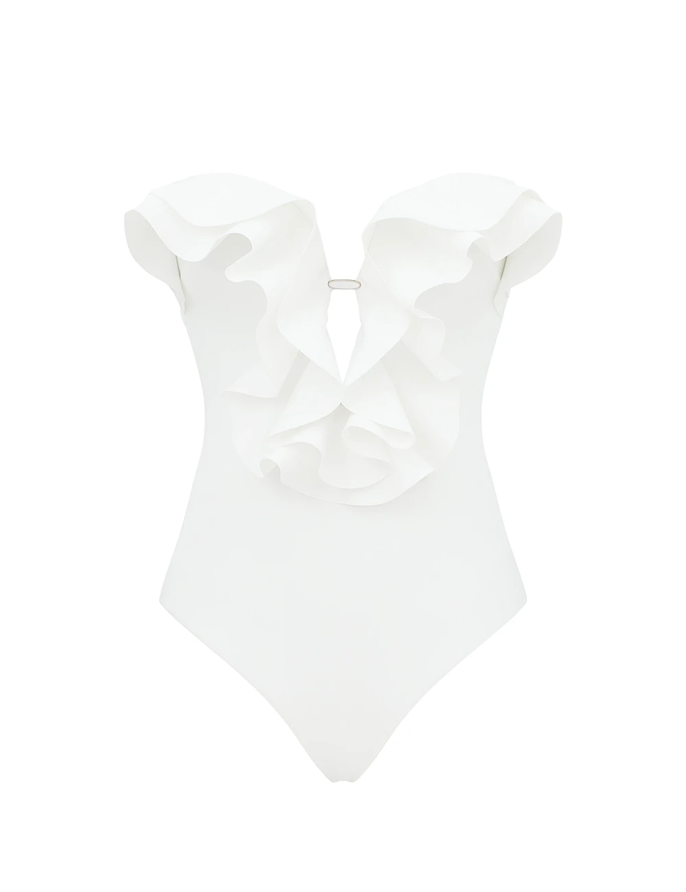 Zimmermann Solstice Frill Plunge 1PC | Ready to Wear Collection Luxury Shoes Zimmermann Solstice Frill Plunge 1PC