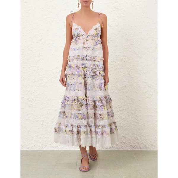 Zimmermann Solstice Tiered Midi Dress, view 2