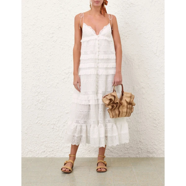 Zimmermann Solstice Tiered Midi Dress, view 2