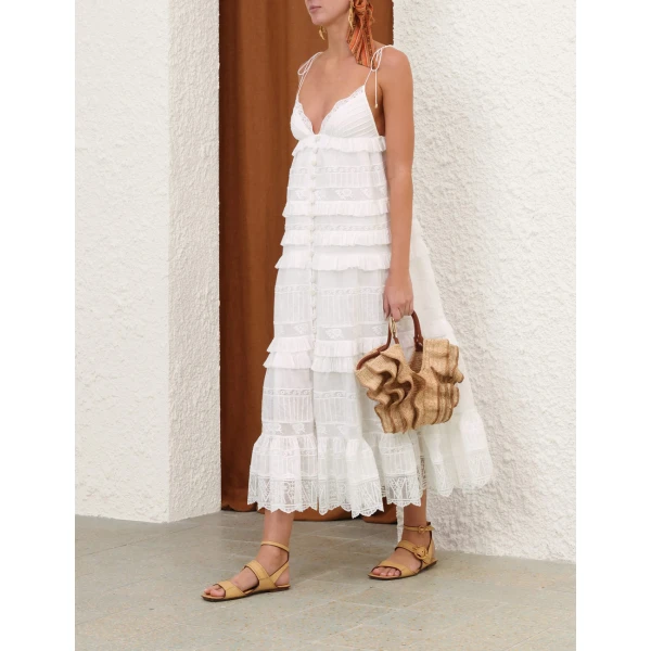 Zimmermann Solstice Tiered Midi Dress, view 3