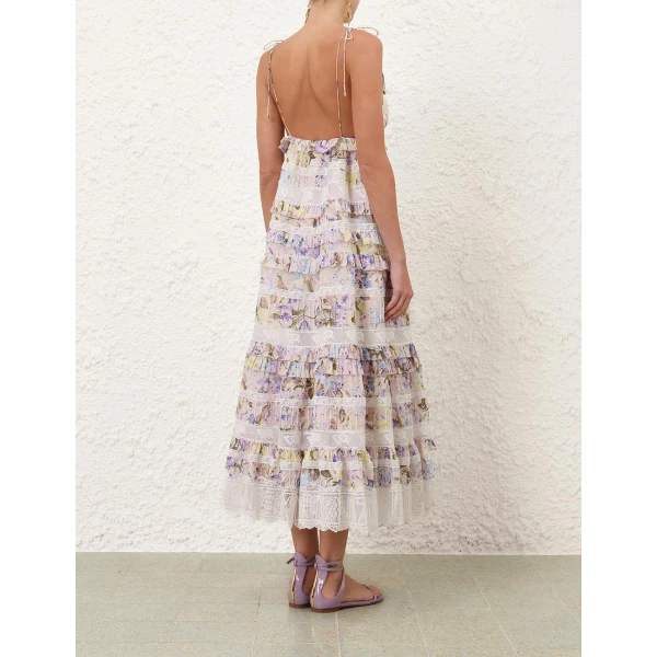 Zimmermann Solstice Tiered Midi Dress, view 4