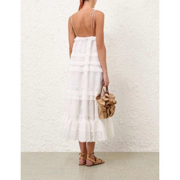 Zimmermann Solstice Tiered Midi Dress, view 4