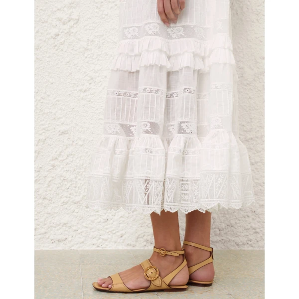 Zimmermann Solstice Tiered Midi Dress, view 5