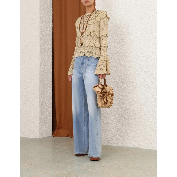 Zimmermann Sundance Crochet Frill Top, view 3