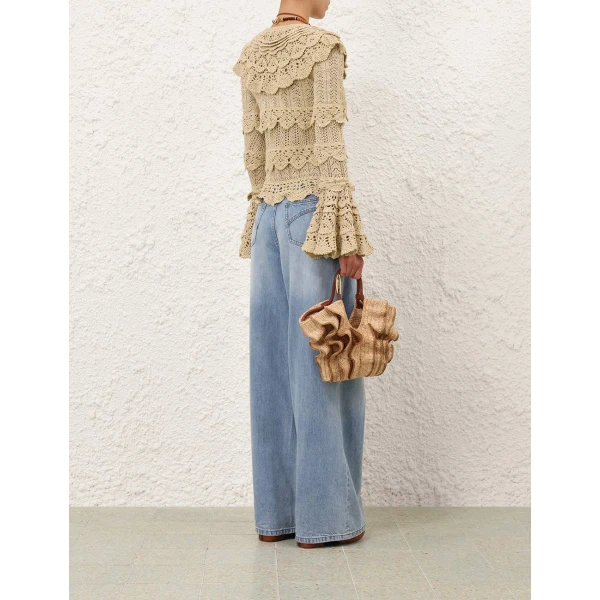 Zimmermann Sundance Crochet Frill Top, view 4