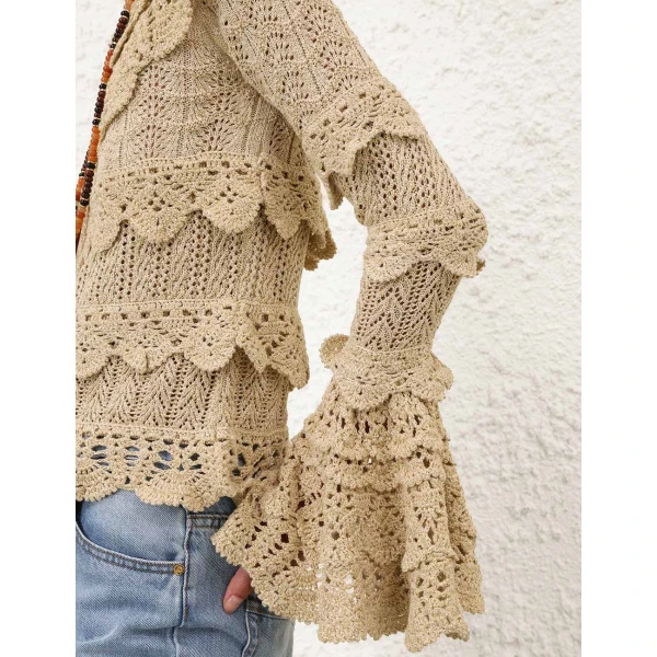 Zimmermann Sundance Crochet Frill Top, view 5