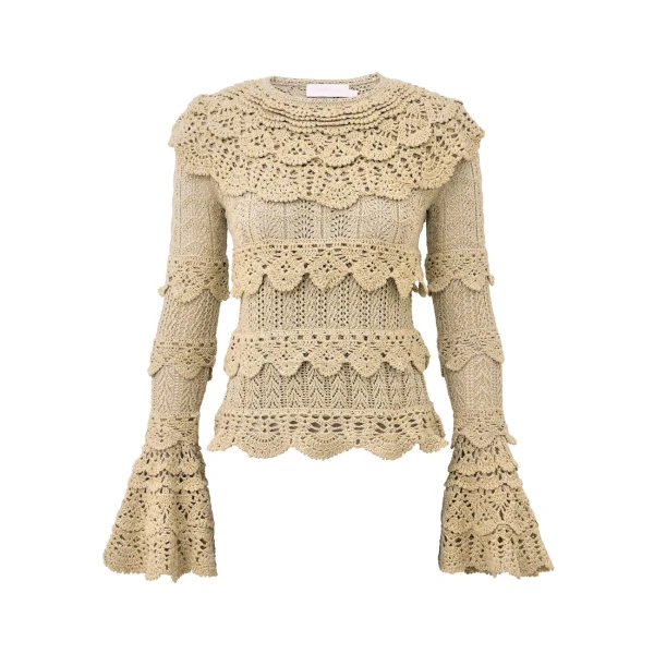 Zimmermann Sundance Crochet Frill Top
