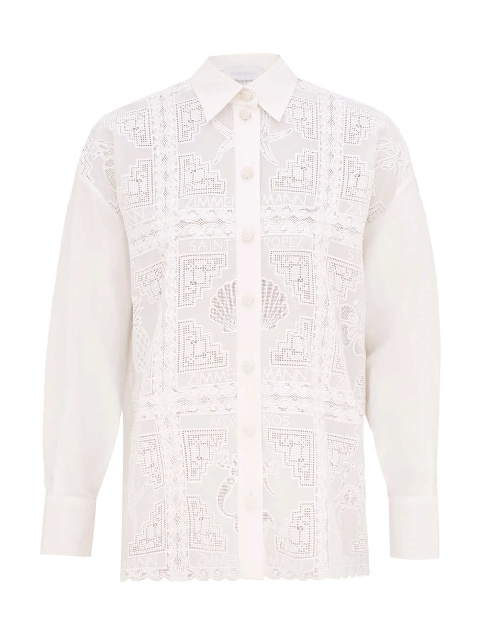 Zimmermann Sundance Embroidered Shirt | Ready to Wear Collection Luxury Shoes Zimmermann Sundance Embroidered Shirt
