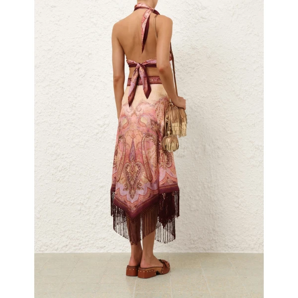 Zimmermann Sundance Fringe Midi Skirt, view 2