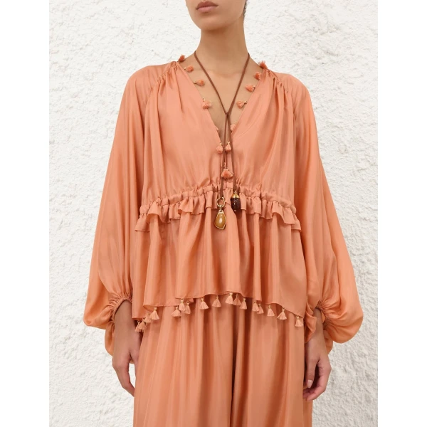 Zimmermann Sundance Tassel Billow Blouse, view 2
