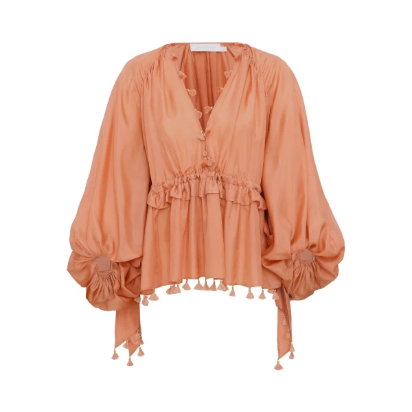 Zimmermann Sundance Tassel Billow Blouse