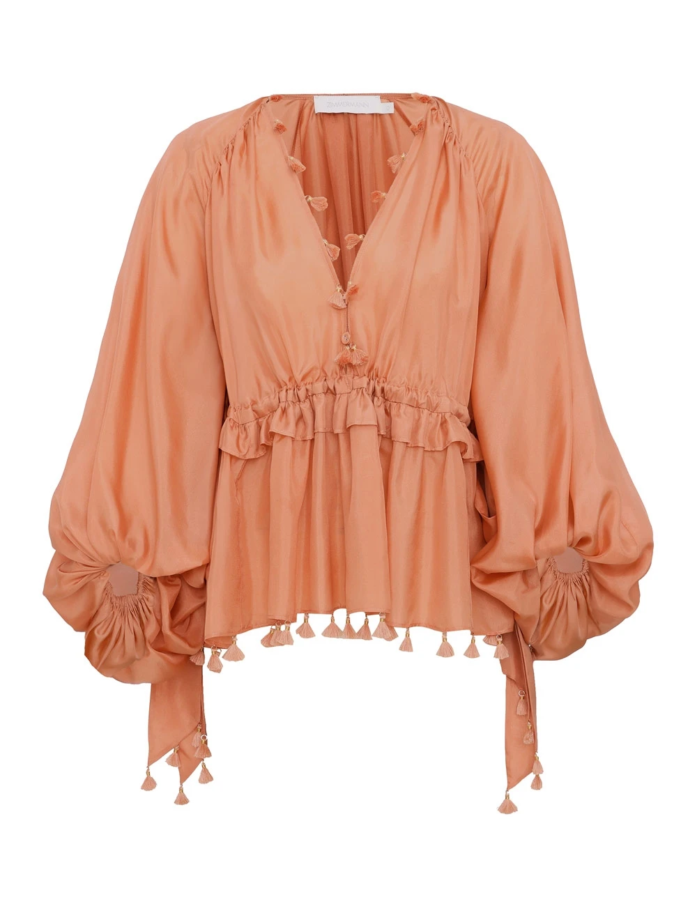 Zimmermann Sundance Tassel Billow Blouse | Ready to Wear Collection Luxury Shoes Zimmermann Sundance Tassel Billow Blouse
