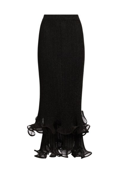 Aje Agata Ruffle Knit Midi Skirt